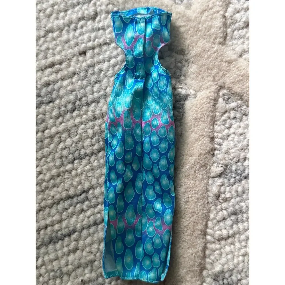 Vintage Y2K Genuine Barbie Mermaid Cutout Dress Doll Clothes Blue Aqua